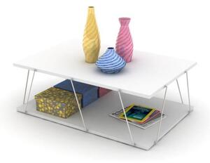 Tavolino da salotto 90x60x31 cm Tars bianco