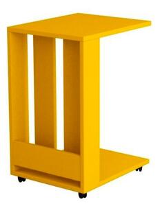 Tavolino da divano 37x45x67 cm Edi porta pc e riviste mostarda