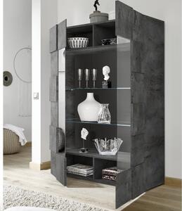 Mobile Vetrina 121x42x166 cm 2 ante Artica ossido