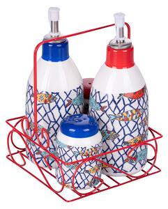 Menage Set Olio Aceto Sale e Pepe in Ceramica VdE Tivoli 1996 Los Cabos