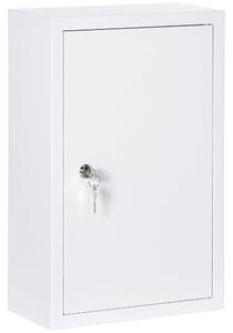 Armadietto Medicinali da Parete 30x14x46 cm 2 Chiavi in Acciaio Bianco