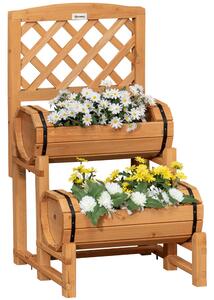 Fioriera da Giardino a Mezza Botte 45x45x180 cm in Legno d'Abete Naturale