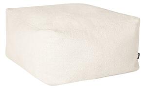 Poggiapiedi beige con rivestimento in bouclé Keno – noo.ma