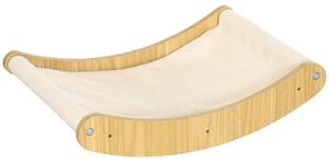 Mensola per Gatti da Parete 44,5x33x9 cm in Truciolato e Tela Rovere