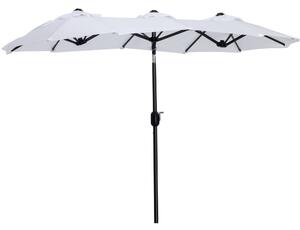 Ombrellone da Giardino Doppio 285x147x227 cm in Acciaio e Poliestere Bianco