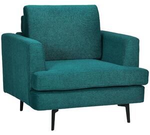 Poltrona Imbottita 96x87x87 cm Gambe in Acciaio in Tessuto Verde