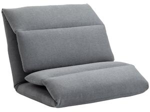 Poltrona da Terra 71x72x60 cm Schienale Reclinabile in Tessuto Grigio Scuro
