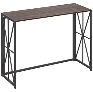 Consolle Pieghevole 100x38x80 cm in Legno e Metallo Marrone