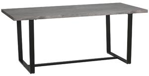 Tavolo Rettangolare 180x90x75 cm Max 8 Persone in MDF e Acciaio Grigio e Nero