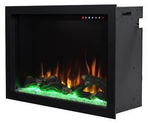 Camino Elettrico da Incasso 61,3x89,6x30,4 cm Effetto Fiamma 1500W Nepal 34 Nero