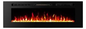 Camino Elettrico da Incasso 46,5x152,4x12,1 cm Effetto Fiamma 1500W Amadeo 60 Nero