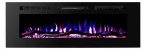 Camino Elettrico da Incasso 46,5x91,4x12,1 cm Effetto Fiamma 1500W Amadeo 36 Nero