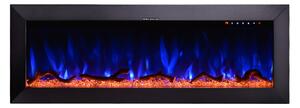 Camino Elettrico da Pavimento 45,5x127x18 cm Effetto Fiamma 1500W Racy 50 Nero