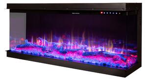 Camino Elettrico da Incasso 53,3x165,1x33,2 cm Effetto Fiamma 1500W Haiti 65 Nero