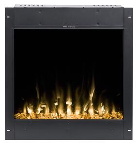 Camino Elettrico da Incasso 60x96,8x16,5 cm Effetto Fiamma 1500W Gangs 38 Nero