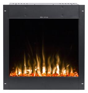 Camino Elettrico da Incasso 69,8x71,8x16,5 cm Effetto Fiamma 1500W Gangs 28 Nero