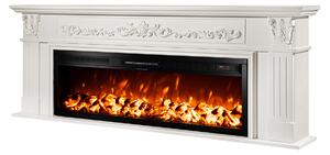 Camino Elettrico da Pavimento 70x190x27 cm Effetto Fiamma 1500W Bella & Tanzania