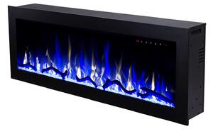 Camino Elettrico da Pavimento 45,4x152,4x18,5 cm Effetto Fiamma 1500W Racy 60 Nero