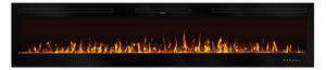 Camino Elettrico da Incasso 54,4x254x14 cm Effetto Fiamma 1500W Fiji Nero