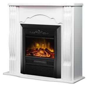 Camino Elettrico da Pavimento 88,3x95x30 cm Effetto Fiamma 2000W Clasic & Cristina Bianco