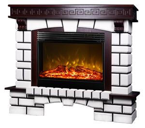 Camino Elettrico da Pavimento 113,6x132,8x35,6 cm Effetto Fiamma 1950W Nazarii & Mirabella Noce