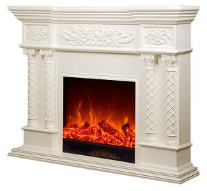 Camino Elettrico da Pavimento 116x150x33 cm Effetto Fiamma 1500W Montecarlo mini Marrone