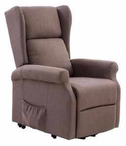 Poltrona Alzapersona Elettrica 2 Motori Reclinabile in Tessuto Beige T