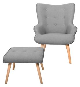 Set Biki Grigio Poltrona e Pouf Poggiapiedi
