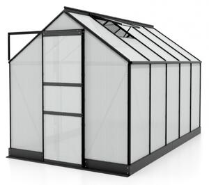 Serra da Giardino Vitavia Apollo 6200 195x323x207 cm in Alluminio Nero e Policarbonato con Fondamenta