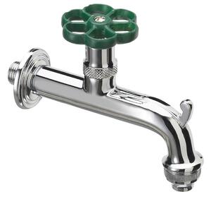 Rubinetto per Fontana da Giardino in Ottone Cromato con Ghiera in Tinta Belfer RUB/018 Verde