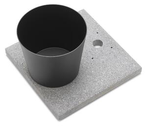Base con Vaschetta per Fontane con Ghiera Grande 40x40x5 cm in Cemento Belfer 42/BSE/3 Antracite