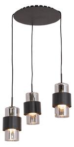 Zambelis Lampada sospensione 22141 3 luci Ø 45cm nero/cromo