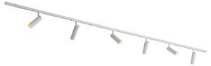 Sistema di illuminazione a binario moderno con 6 faretti bianco 1 fase - Slimline Uzzy