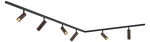 Sistema di illuminazione a binario moderno con 6 faretti bronzo scuro 1 fase - Slimline Uzzy