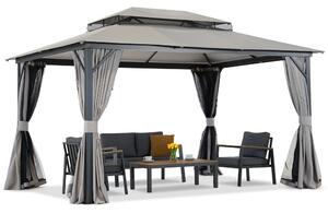 Padiglione da giardino con zanzariera e tende Murcia 3x4 antracite Garden Point