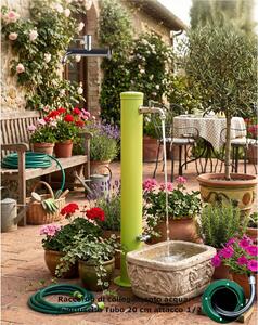 Fontana da Giardino con Due Rubinetti Dimensioni 16x30x85 cm - peso 7,5kg con tubo rubinetto, Garantita contro la ruggine Colore VERDE ACIDO