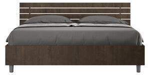 Letto Matrimoniale 160x190 cm Senza Rete Testata Doghe Dritta Ankel Noce