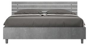 Letto Matrimoniale 160x190 cm Senza Rete Testata Doghe Inclinata Ankel Cemento