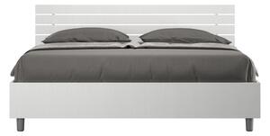 Letto Matrimoniale 160x190 cm Senza Rete Testata Doghe Inclinata Ankel Frassino Bianco