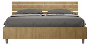 Letto Matrimoniale 160x190 cm Senza Rete Testata Doghe Inclinata Ankel Quercia
