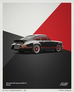 Stampe d'arte Porsche 911 Rs - 1973 - Black, (40 x 50 cm)