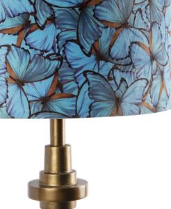 Lampada da tavolo bronzo paralume velluto farfalla 40 cm - DIVERSO