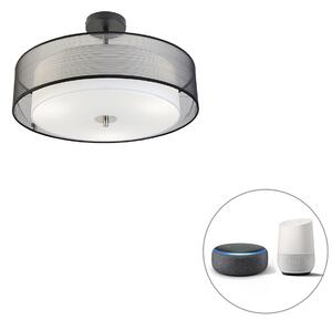 Lampada da soffitto intelligente nera con bianco 50 cm incluse 3 WiFi A60 - Drum Duo