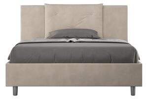 Letto Matrimoniale Francese 140x200 cm con Rete e Contenitore Appia Sabbia
