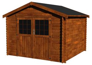 Casetta Box da Giardino per Attrezzi 3,17x3,03m Senza Pavimento in Legno Abete 28mm Flora Traite