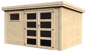 Casetta Box da Giardino per Attrezzi 3,90x3,05m Senza Pavimento in Legno Abete 28mm Paolo
