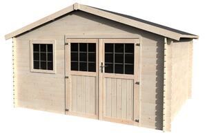 Casetta Box da Giardino per Attrezzi 4,27x3,30m Senza Pavimento in Legno Abete 28mm Frevent N1