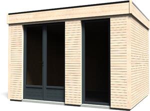 Casetta Abitabile da Giardino 3,65x2,99m Senza Pavimento con Pareti Isolanti Decor Home 9m²