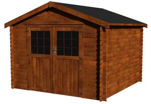 Casetta Box da Giardino per Attrezzi 3,17x3,02m Senza Pavimento in Legno Abete 34mm Valodeal NG TM
