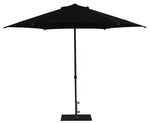 Ombrellone da Giardino Ø3 m Palo Ø38 mm in Alluminio Effetto Legno Tessuto Olefin Trend Wood Nero